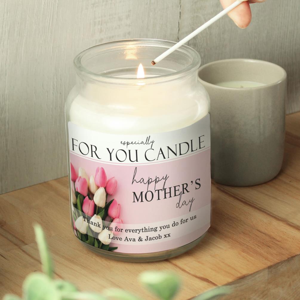 Personalised Especially For You Mothers Day Large Scented Jar Candle Extra Image 2
